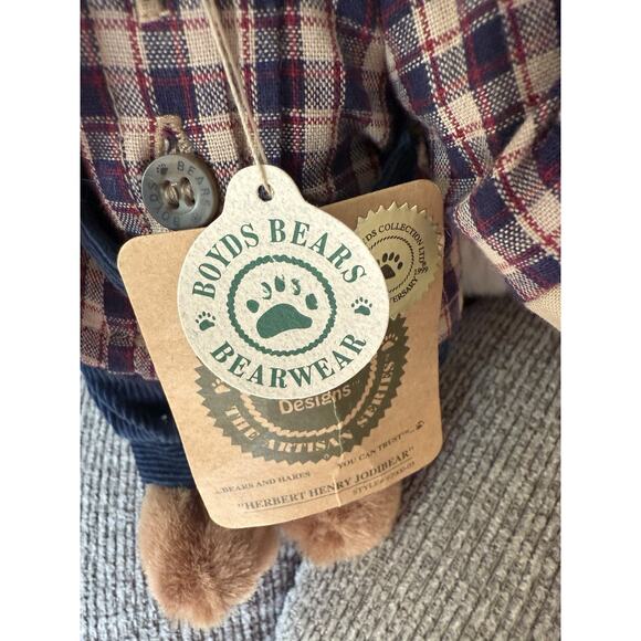 Boyds Bears Bearwear Herbert Henry Jodibear Plush Doll w Tags 9” - Picture 5 of 7